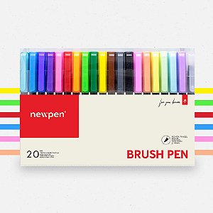 Caneta Brush NEWPEN - Estojo c/ 20 Unidades