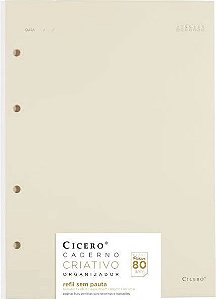 Refil Polén CICERO Sem Pauta - Caderno Criativo Argolado 40fls 80g