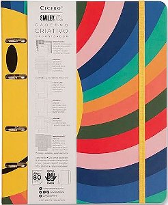 Caderno Criativo Argolado CICERO Smiley Sol - Pautado 17x24