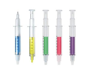 Marca Texto Seringa 2 em 1 (Caneta + Marca Texto) - Atacado