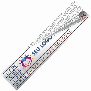 Lacre Etiqueta Void Prata 5x1 cm Personalizado Selo Adesivo de Garantia
