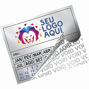 Lacre Etiqueta Void Prata 4,5x4 cm Personalizado Selo Adesivo de Garantia