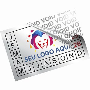 Lacre Etiqueta Void Prata 4x2,5 cm Personalizado Selo Adesivo de Garantia