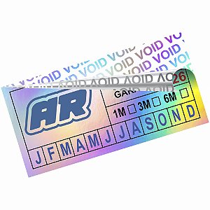 Lacre Etiqueta Void Holográfico 5x2 cm Personalizado Selo Adesivo de Garantia