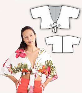 Molde Blusa Cropped (Tecido Plano - Kit Completo Tam.P ao GG )