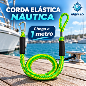 CORDA AMARRAÇAO JET SKY EMBARCAÇAO ELASTICA MOSQUETAO AÇO