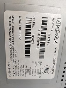 RADIO SOM MULTIMIDIA ORIGINAL NISSAN MARCH 2019