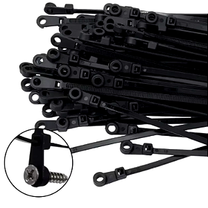 KIT 100 ABRAÇADEIRAS DE NYLON P/ PARAFUSO FIXADOR 4MMX15CM