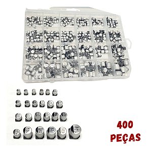 Kit 400 Capacitores Eletroliticos Smd 1uf ~ 1000uf 6.3v 50v