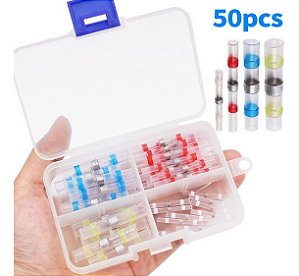 Kit Com 50 Soldas Termoretratil A Prova D´agua Anel Estanho