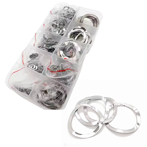 KIT 350 ARRUELAS 3 ONDAS ONDULADAS INOX m3 m4 a m12 m16 m19