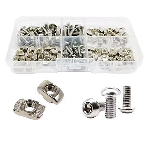 KIT 120 PORCAS MARTELOS DESLIZANTE E PARAFUSOS INOX M3 M4 M5