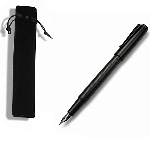 CANETA TINTEIRO PONTA PENA LUXO 0,5MM CARBONO E EMBALAGEM