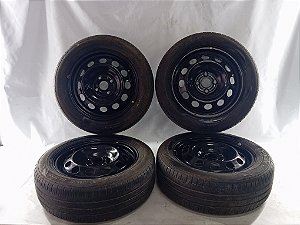 JOGO RODAS FERRO COM PNEUS 185/60 R15 ORIGINAL YARIS 2023