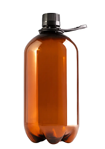 FRASCO 1 LITRO PET GROWLER ÂMBAR (PCO 28) com TAMPA & ALÇA