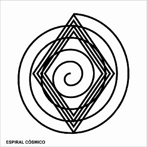 Placa Radiônica Espiral Cósmico 17X17 em PVC 19X19 CM