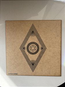 Placa Radiônica Justiça Divina 17x 9,5 em mdf 19x19 cm