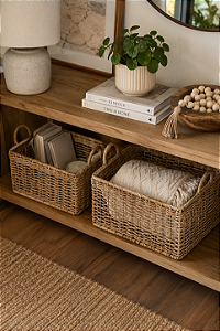 Conjunto de Cestos Rústicos P e M – 2 Peças | Casa de Lila