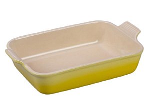 Travessa Retangular de Cerâmica Heritage, 32 cm Amarelo Soleil- Lê Creuset