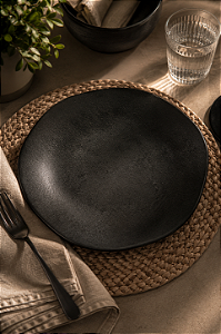 Conjunto com 6 Pratos de Sobremesa Orgânico Carbon Ø 19,4 cm Porto Brasil em Cerâmica Stoneware | Casa de Lila