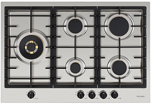 Cooktop á gás Filotop 75 cm, 5 queimadores profissionais a gás, com queimador Dual Flame de 4.000 W, Tecno Original- 220V
