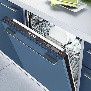 Lava-louças de embutir, PARA REVESTIR, com 60 cm, 14 serviços, 9 programas, sem painel de inox da porta, sem puxador, baixo ruído 42 dB, 220 V