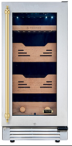 Umidor de Charutos 38 cm, de piso e de embutir, com 80 litros, abertura p/ direita, controle de umidade, puxador em latão polido, Tecno Vintage - 220V