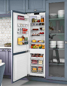 Refrigerador bottom freezer de embutir para revestir com 54 cm, painel eletrônico, capacidade de 243Litros-220V