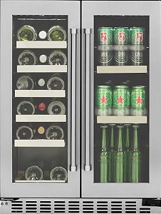 Adega e Cervejeira Evol  SMART, Wifi ,18 Garrafas garrafas de vinhos e  57 latas de 350ml, App Evol Smart - 220V