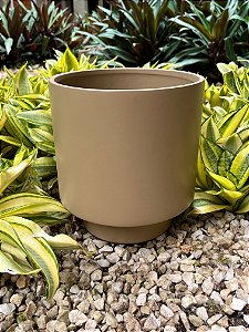 Vaso para flores e plantas Acabamento Bege Fosco 20,5 x 19 x 20,5 cm