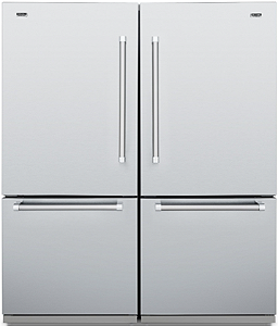 Refrigerador 152 cm, de piso e de embutir, bottom freezer, com 890 litros, 2 ice makers, puxadores em inox escovado, Tecno Professional-220V