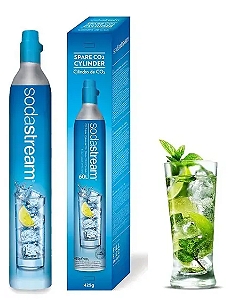 Cilindro Extra de CO2 60 Litros- Máquina Genesis /Power /Source /Play / Fizzi  /Spirit  /Jet / Crystal  / Acqua / Fizz / Penguin-  Azul Sodastream