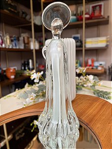 Imagem anjo grande de cristal São Marcos branco 35 cm