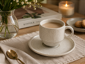 Conjunto com 6 Xícaras de Chá Empilháveis Latte 120 ml – Porto Brasil | Casa de Lila