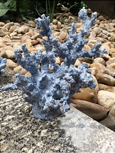 Escultura coral em resina Azul M