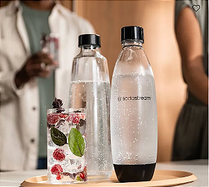 Garrafa plástica 1 Litro Sodastream Preta