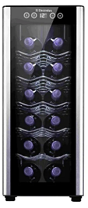 Adega de Vinho Climatizada Electrolux 12 garrafas Uma Porta Acabamento em Alumínio  - Bivolt