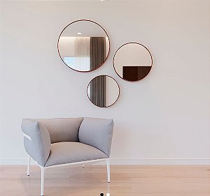 Espelho Cristal Bold, Moldura de Madeira - Artimage
