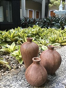 Kit mini vaso em poliresina - 3 PÇS