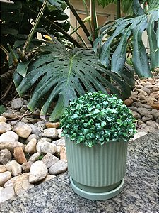 Vaso Planta Cachepô  Decorativo de Cerâmica 13x14 Verde