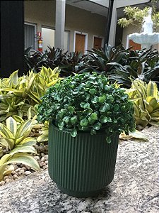 Cachepô Redondo  Decorativo Cerâmica 12x13x13cm Verde