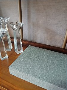 Livro-caixa em MDF com revestimento em Linho - Cinza
