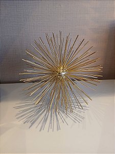 Escultura ouriço em metal Dourado