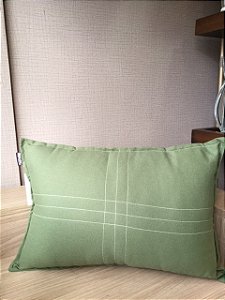 Almofadas Linho Verde aplique Rami Bege 35 x 52 cm