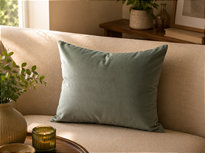 Almofada de Veludo Verde 52 x 52 cm – Sofisticação e Conforto na Decoração | Casa de Lila