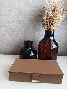 Caixa Organizadora em MDF com revestimento PU - Bege