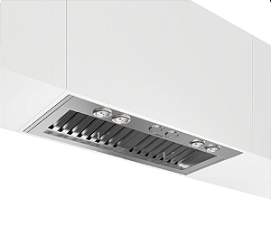 Coifa Elica Scanno 122 cm, de embutir, 2 motores, 2.000 m³/h, filtros em inox, baixo ruído de 36 dB a 59 dB, 127V– Casa de Lila