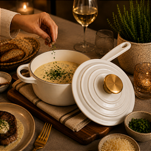 Panela Molheira Le Creuset Signature White 16 cm – Ferro Fundido | Casa de Lila