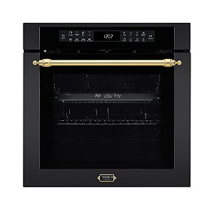 Forno elétrico Tecno Vintage na cor preto fosco, com AirFry, grill infravermelho, de embutir com 60 cm, 73 litros, 15 funções- 220 V