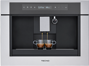 Cafeteira de Embutir Tecno Original em aço inox escovado, 60 cm, preparo automático de 4 tipos de café, água quente, jarra térmica para leite, 220V – Casa de Lila